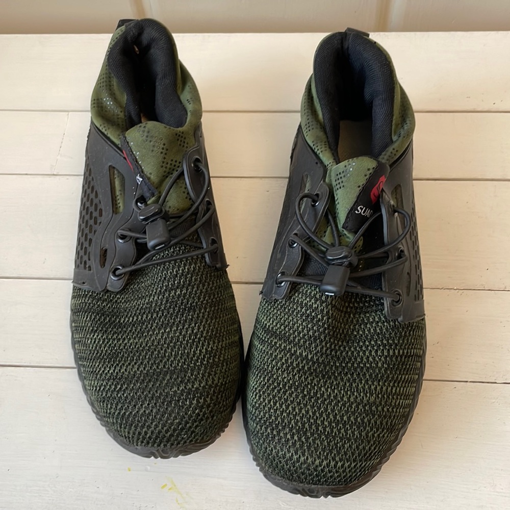 SUADEX Steel Toe Shoes Men Size 10, Dark Green & Black